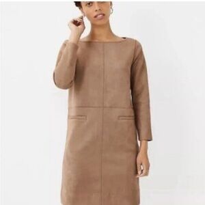 New: Ann Taylor Faux Suede Shift Dress or Sheath Dress. Size 8